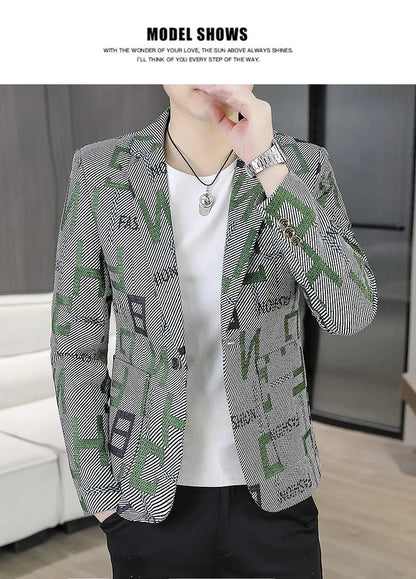 Blazer Men's Fashion Outdoor Travel Gentleman Wedding Slimming Business Versatile Trendy Casual Korean-style Formal Wear Blazer