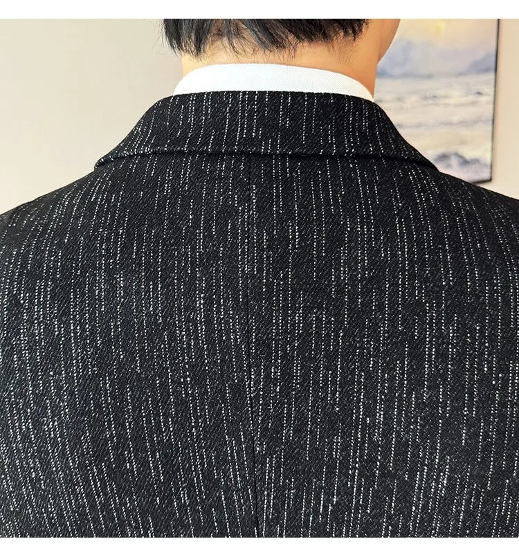 New Fashion Meteor Striped Suit Jacket High Quality Men's Slim Fit Business Formal Social Prom Party Casual Tuxedos 5XL-M