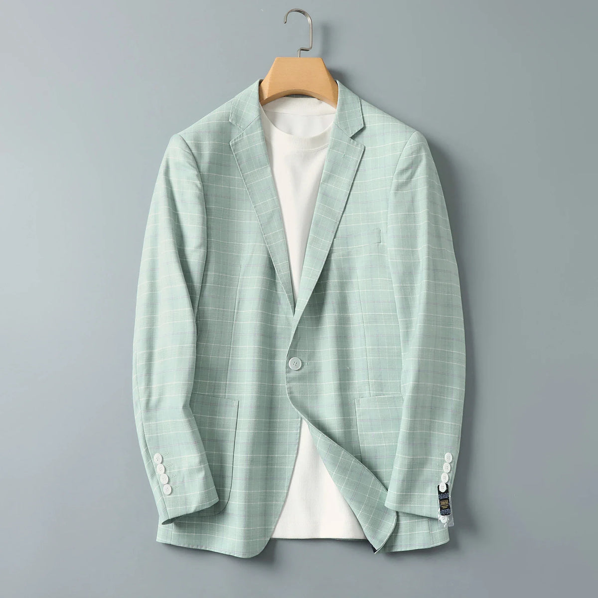 2025 Autumn Casual Business Suit Jacket for Men Slim Fit Plaid Social Office Blazers Men Wedding Groon Dress Coats Men Clothing