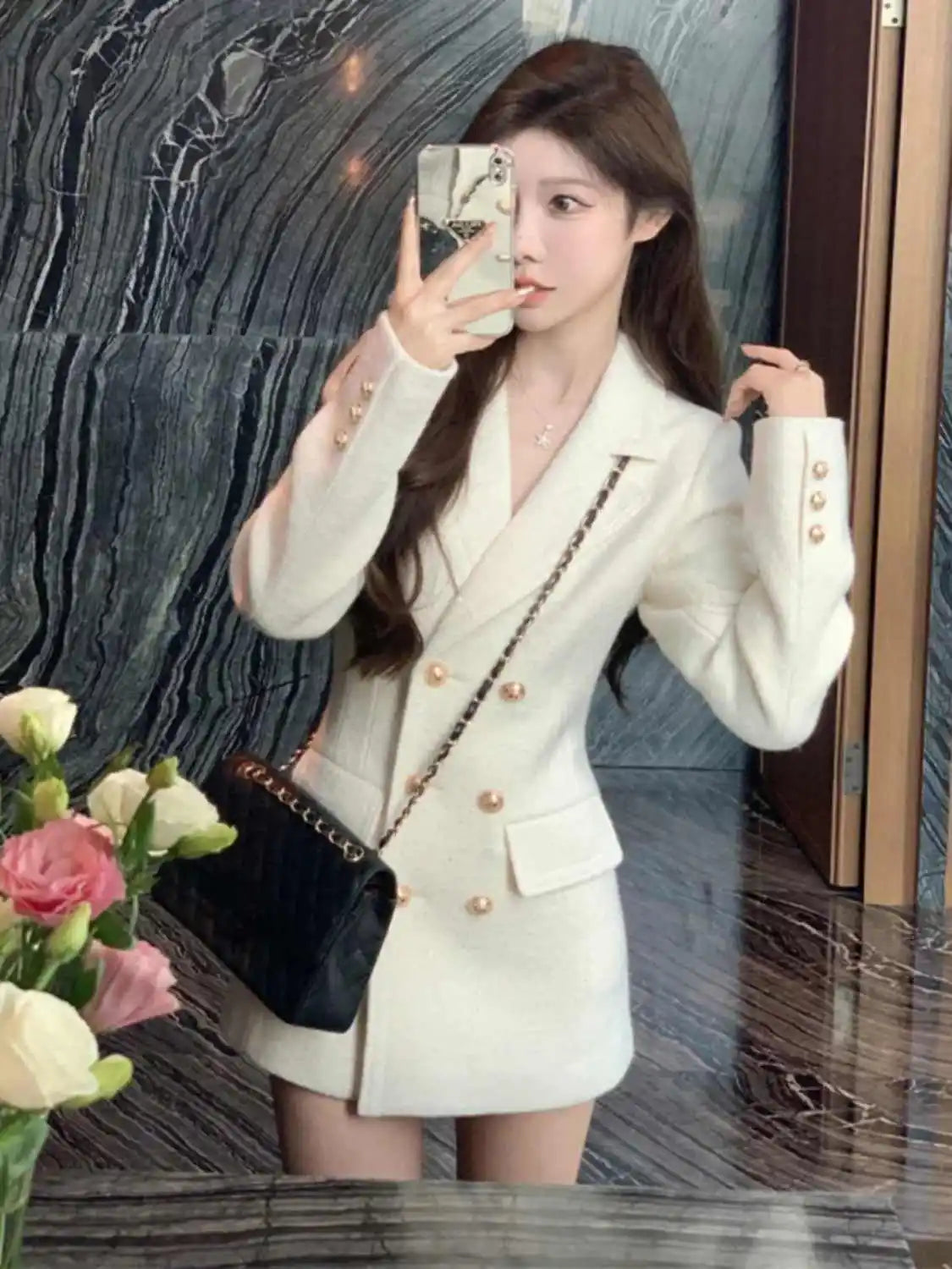 Plus Size Woolen Suit Jacket Korean Style Waist-Cinching Rich Girl Little Fragrance Style Spring 2025 Women's Fashion Coat
