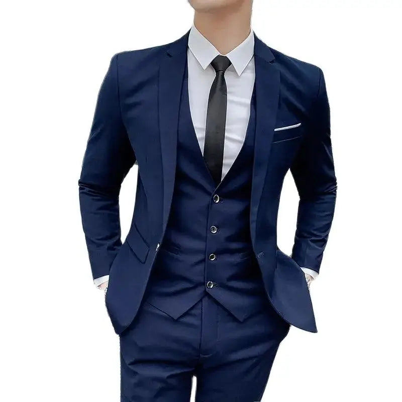 Men's 3-Piece Suit Slim Fit Blazer Vest Pants Set Business Formal Wedding