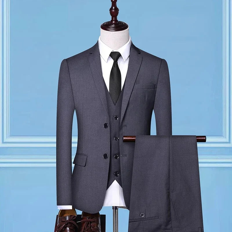 Men's Slim Fit Suit – Smart Casual Single Breasted Office & Wedding Suit