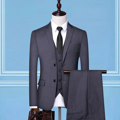 Men's Slim Fit Suit – Smart Casual Single Breasted Office & Wedding Suit
