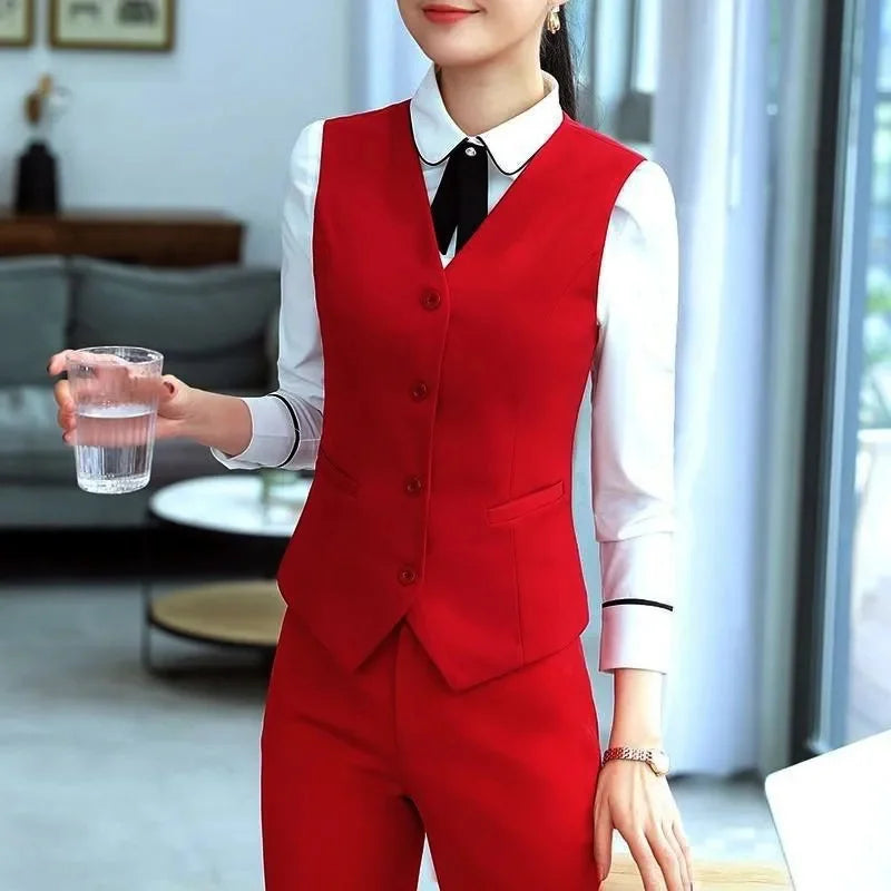 Korean 2026 Spring New Women's Blazer High End Casual Vest Waistcoat Female Professional Vest V-neck Sleeveless Short Jacket