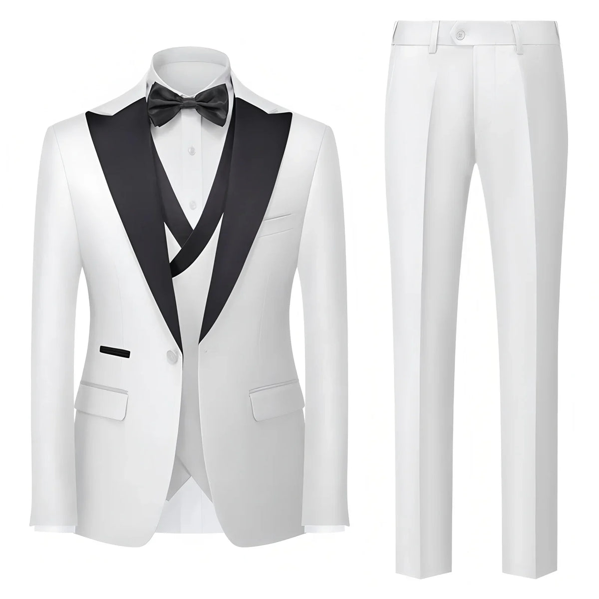 Men's Suit 3 Pieces Set Slim Fit Business Leisure Banquet Wedding Groom Dress Jacket Vest with Pants