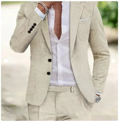 2027 New Spring And Autumn Mens Digital Printed 2 Piece Suit Set Plus Size Smart Casual Blazer Outfit For Business And Wedding