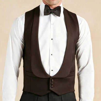 Men's Formal Vest Single Breasted Lapel Waistcoat for Weddings & Business