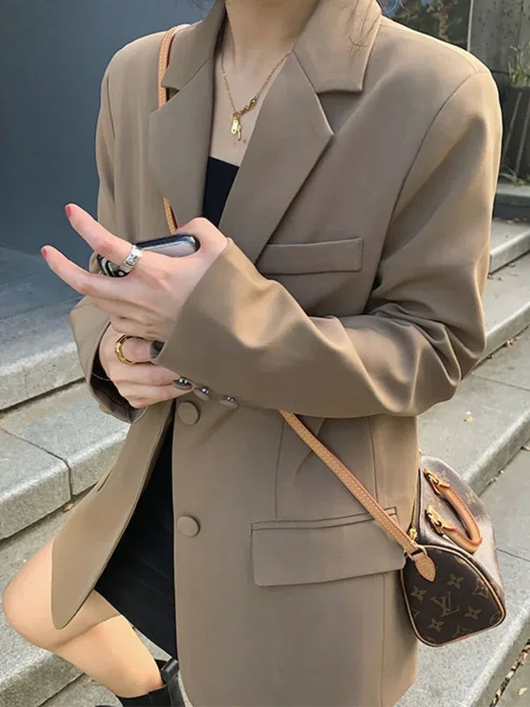 Women's Slim Fit Long Sleeve Blazer Elegant Office Blazer Casual Korean Fashion Street Trend Spring Autumn New