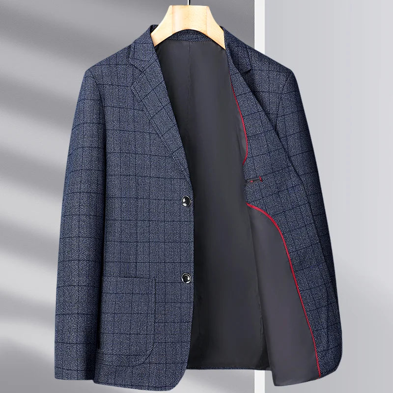 For the Autumn and Winter of 2025, Middle-aged and Elderly Men's Business and Casual Woolen Suit Jackets for Dads