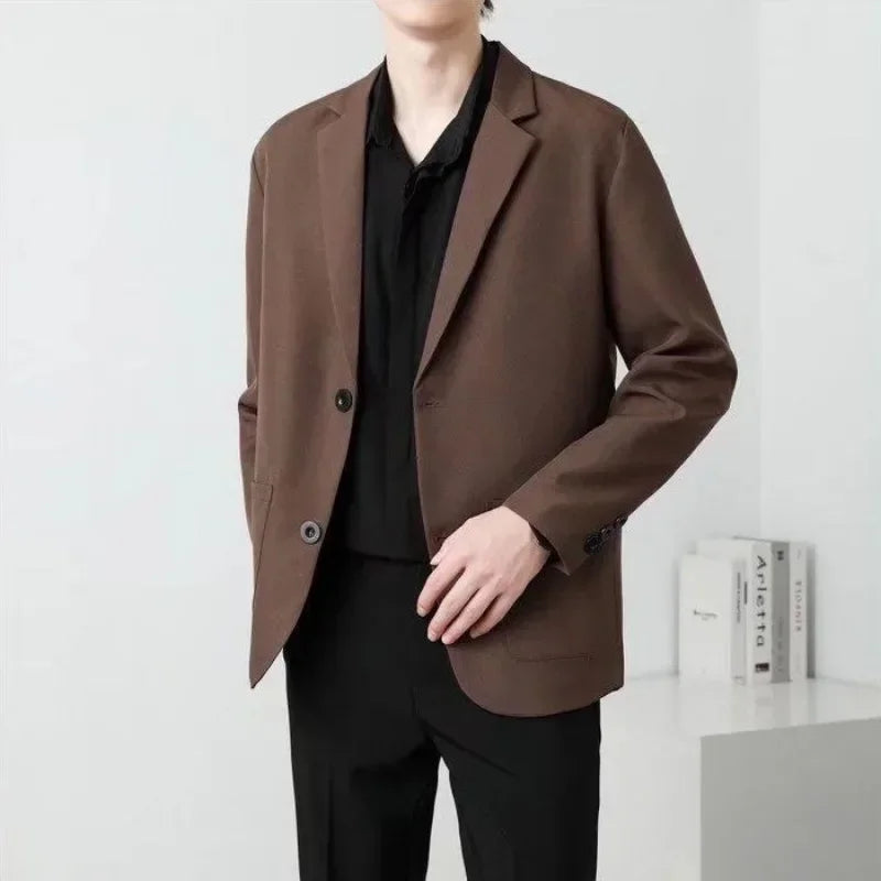 Men's Oversized Blazer Smart Casual Single Breasted Jacket for Business and Daily Wear