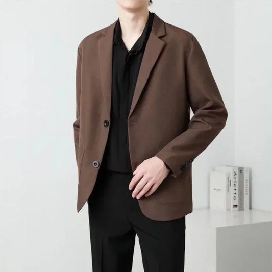 Men's Oversized Blazer Smart Casual Single Breasted Jacket for Business and Daily Wear