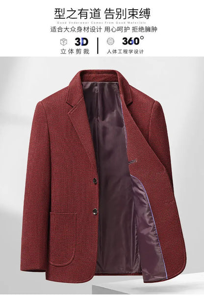 Blazer Autumn and Winter Men's Fashion Business Outdoor Travel Solid Color Wedding Youth Slimming Casual High Formal Wear Blazer