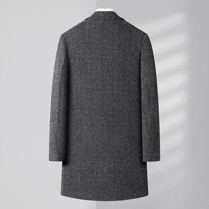 Mens Designer Knitted Wool Stretch Coat Casual Business Handsome Overcoat High Quality Fashion 2024