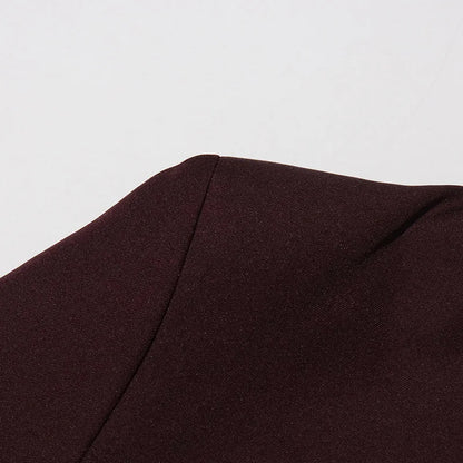 Spring Autumn New Women Blazer V-neck Single Button Asymmetric Solid Color Scarf Collar Fashion Elegant Trendy Coat HK17099