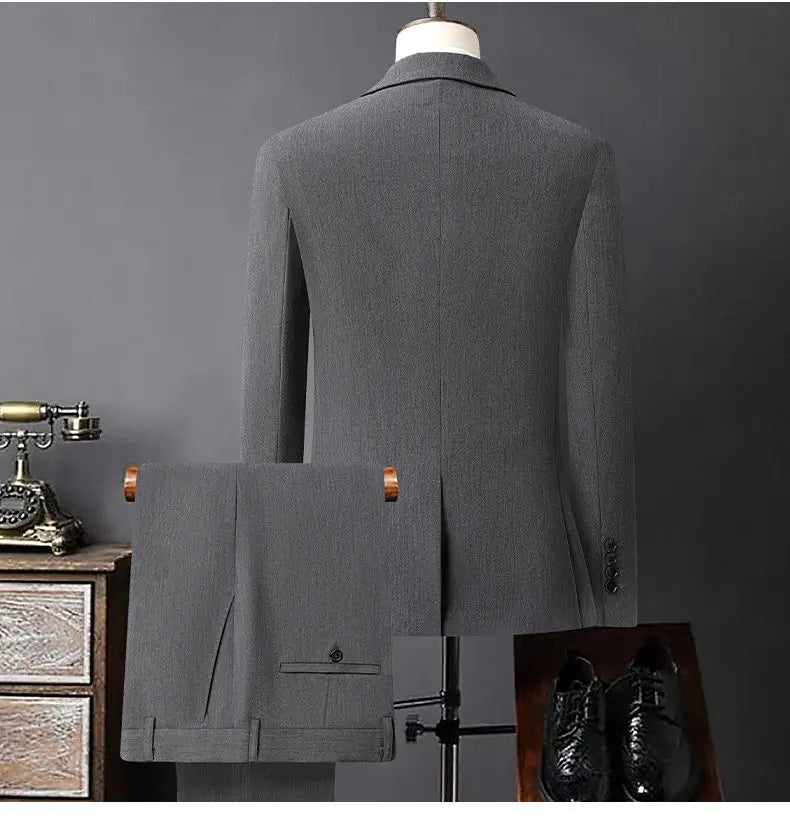 Men's Smart Casual Single Breasted Suit – Wedding, Business & Banquet