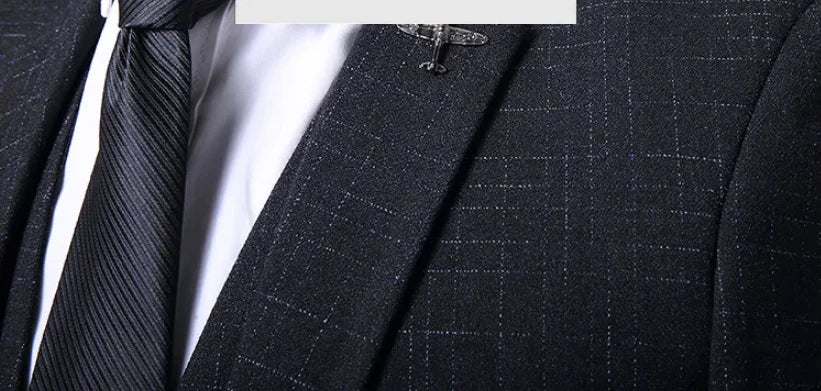 British Style 3-Piece Suit Set - High-Quality Men's Fashion Wedding Banquet European American Look with Jacket Vest Trousers