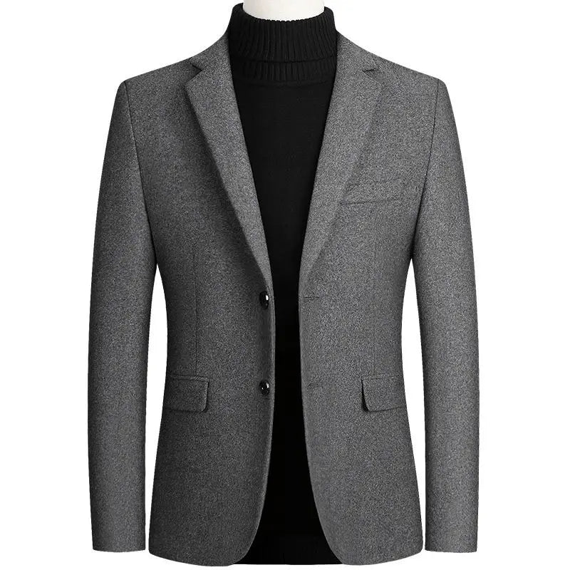 New Men's Wool Blazers Male Suit Jacket Oversized Solid Business Casual Winter Jacket Men Clothing Wedding Suit Coat 4XL