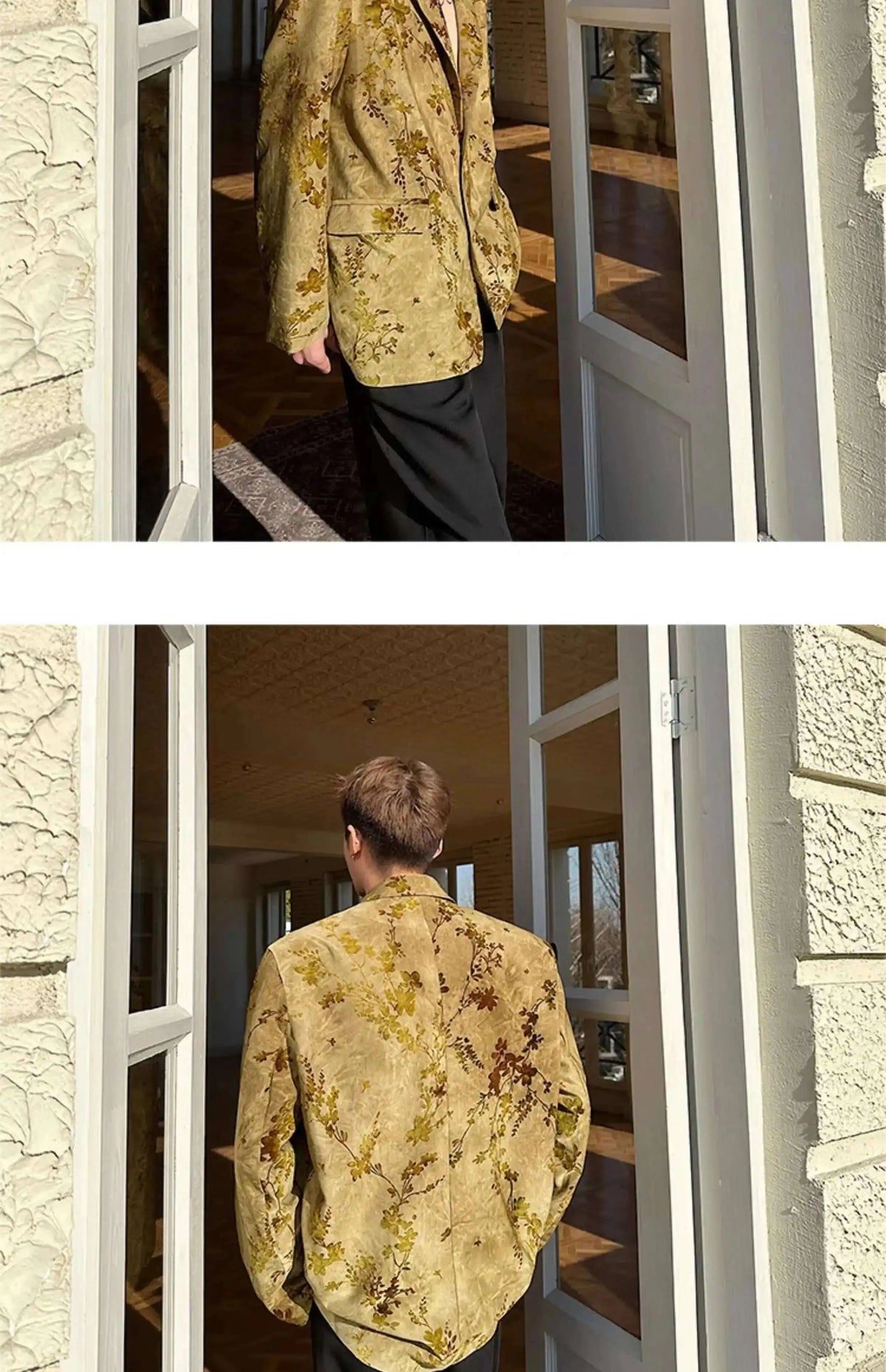 Blazer Casual Elegant Temperament Jacquard 2025 Coat Spring Men's Fashion Floral Printed Loose Male Jacket Clothes JY5533