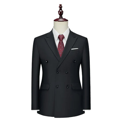 Male Blazer Men's Fashion Business Handsome British Style Casual Slim Solid Color Wedding Work Four Season Style Blazers M-6XL