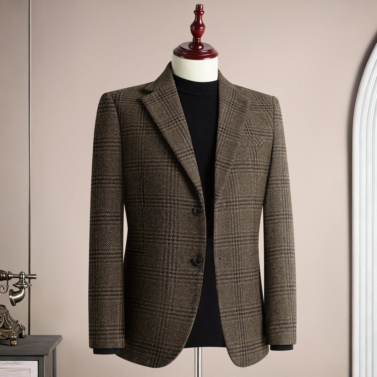 High Quality Retro Fashion 50% Woolen Men's Suit Jacket Autumn Winter Thicken Warm Business Slim Casual Wedding Coats Tailcoat