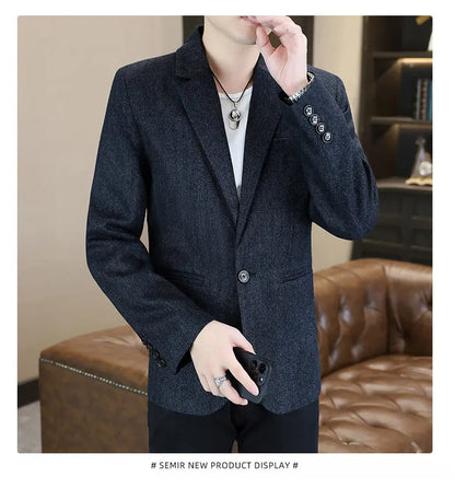 Blazer Men's Fashion Business Gentleman Groom Professional Gentleman Form-fitting Versatile Casual Formal Wear High-end Blazer