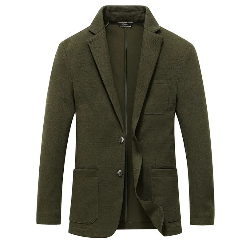 Men's Wool Blend Smart Casual Blazer – Spring & Autumn Outerwear