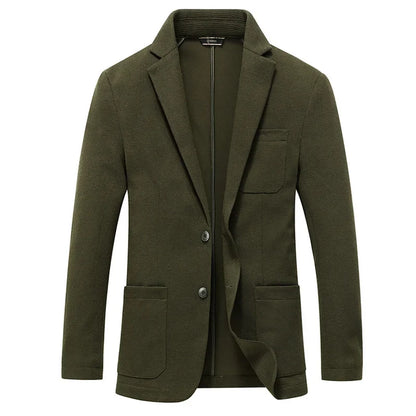 Men's Wool Blend Smart Casual Blazer – Spring & Autumn Outerwear