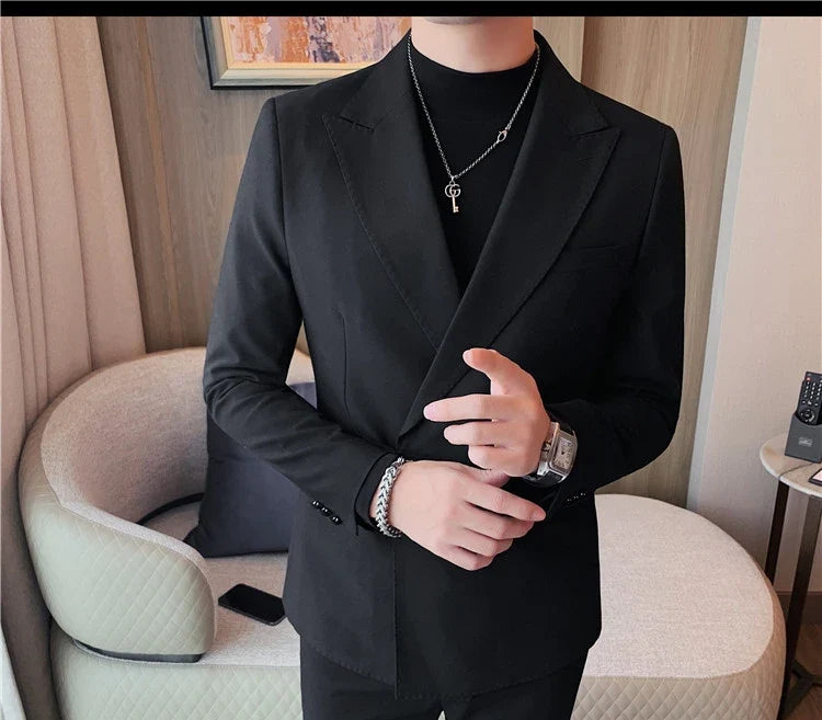 2025 Autumn Chinese Style Suit Jackets Men Lapel Casual Business Blazer Wedding Groom Party Dress Coat Social Banquet Blazers