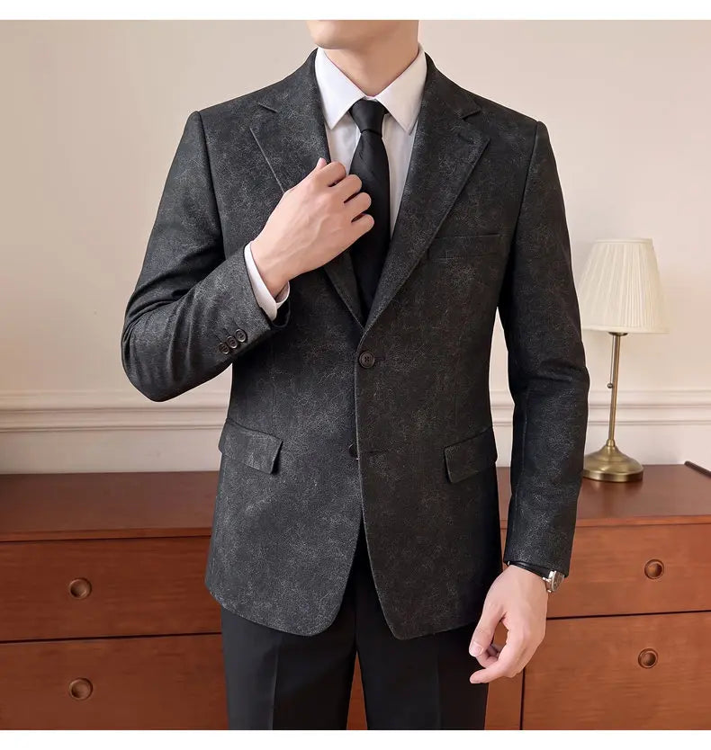 Men's Smart Casual Blazer Single Breasted Slim Fit Full Sleeve Business Formal Jacket