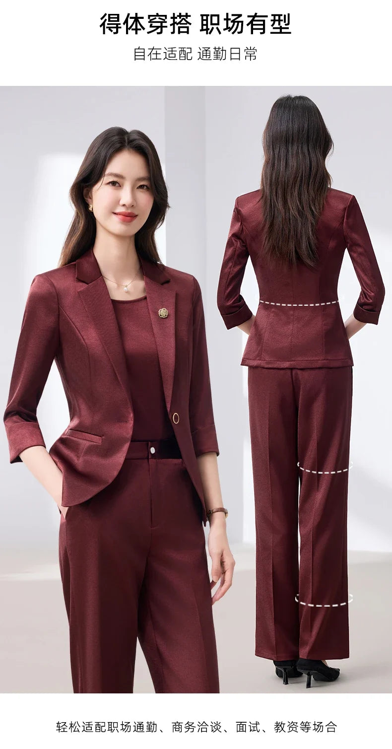 2026 Fashionable Women's Suit Set Slim Elegant Stylish Spring Summer New Arrival Pants Plus Tailored Suit Ensemble