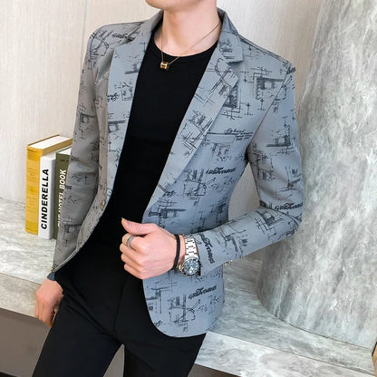 Blazer Men's Fashion Outdoor Travel Gentleman Wedding Slimming Business Versatile Trendy Casual Korean-style Formal Wear Blazer