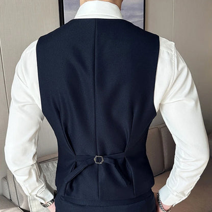 Men's Formal Vest Double Breasted Lapel Waistcoat for Weddings & Business