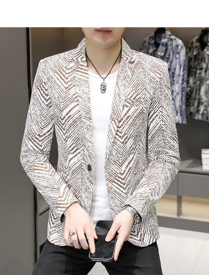 Blazer Men's Fashion Outdoor Travel Gentleman Wedding Slimming Business Versatile Trendy Casual Korean-style Formal Wear Blazer