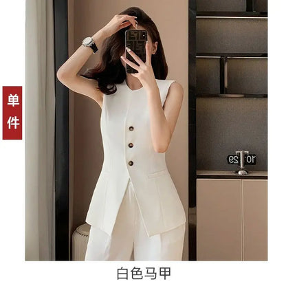 2025 New High-end Women's Spring and Summer Elegant Sleeveless Suit Vest Top