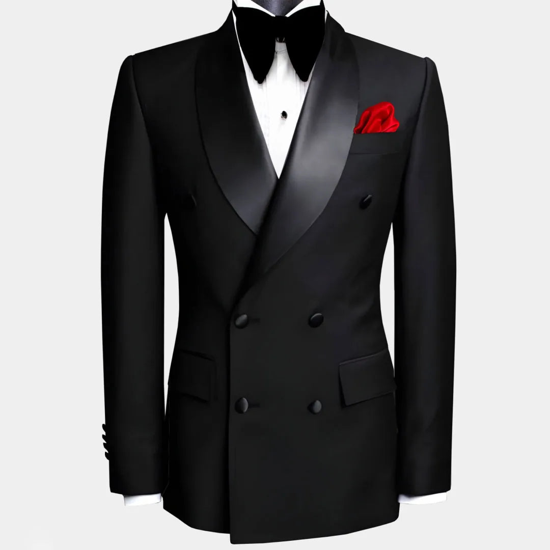 Men Suit 3 Pieces Black Single Button With Bright Lapel For Wedding Groom Banquet Party Business Work Set Jacket Vest Pants