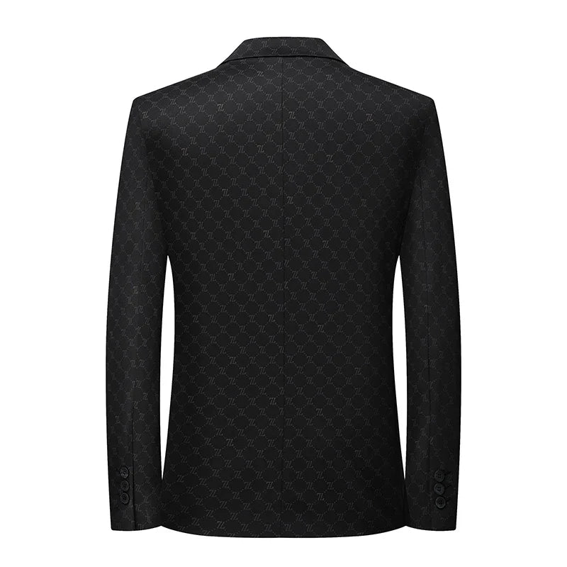 Blazer Fashion Business Handsome Gentleman Korean Version of British Style Casual Slim Solid Color Wedding Work Plaid Blazer