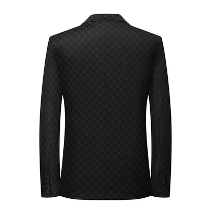 Blazer Fashion Business Handsome Gentleman Korean Version of British Style Casual Slim Solid Color Wedding Work Plaid Blazer