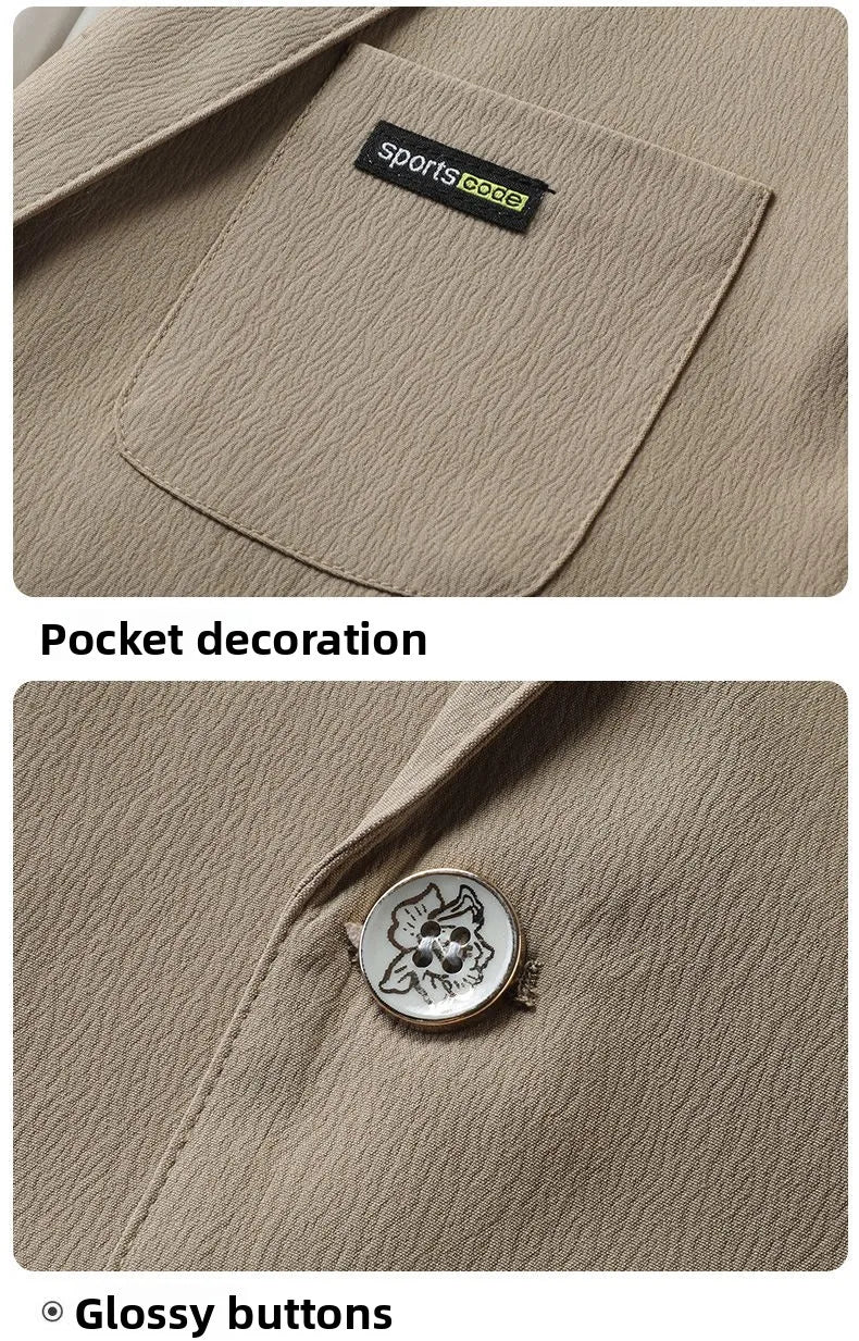 Blazer Men's Fashion Business Outdoor Travel Youth Campus Wedding Versatile Host Shaping Casual Korean Style Thin Style Blazer