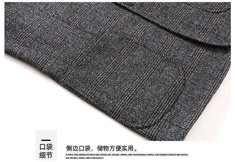 Blazer Autumn and Winter Men's Fashion Business Outdoor Travel Checkered Wedding Youth Slimming Casual High Formal Wear Blazer