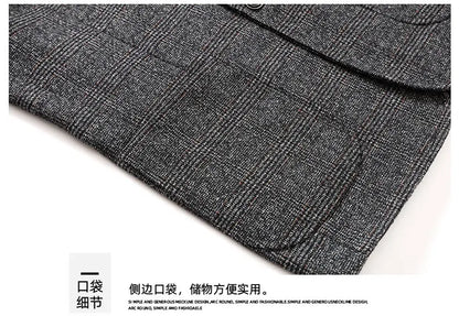 Blazer Autumn and Winter Men's Fashion Business Outdoor Travel Checkered Wedding Youth Slimming Casual High Formal Wear Blazer