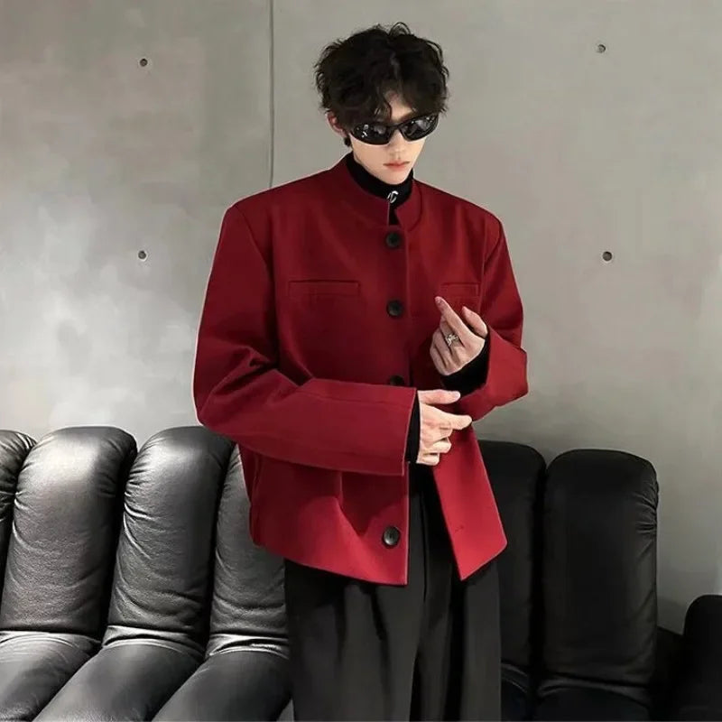 Trendy 2025 Short Coats Single Breasted Man Suits and Blazers Spring Clothes Elegant New in Original Handsome Jacket for Men