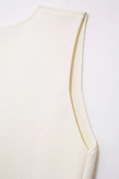 Cropped Knit Vest For Women Spring Sleeveless Vest Woman Fashion Slim Black Vest Elegant Solid Knitted Sweater Vests Top
