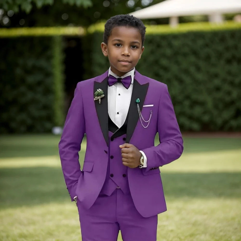 Formal Boys Slim Fit Suits Ring Bearer Outfit Kids Wedding Dress Clothes Fast Delivery Child 4 Pieces Set For Piano Performance