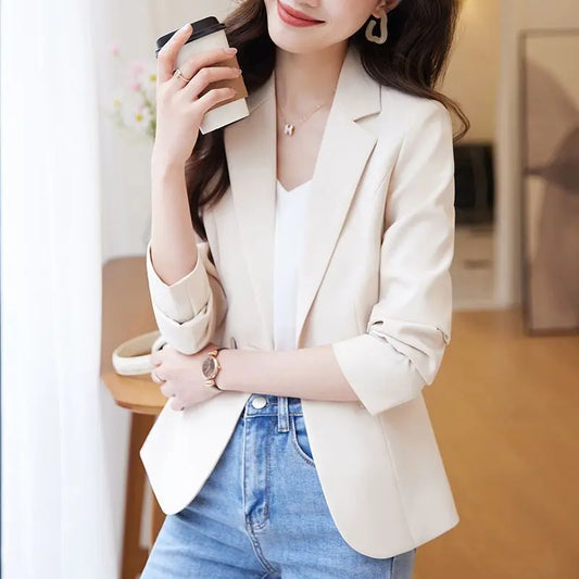 ort White Suit Jaet Women's Casual Profional Fitted Waist Spring Autumn 2025 New Sle Chinese Production Long Sve ...