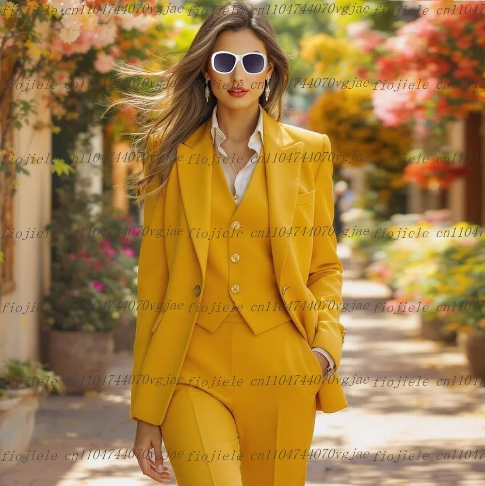 New Purple Formal Business Women Suit Wedding Party Prom Ladies Mother Girl Wife Tuxedos Costume 3 Piece Set Blazer Vest Pants