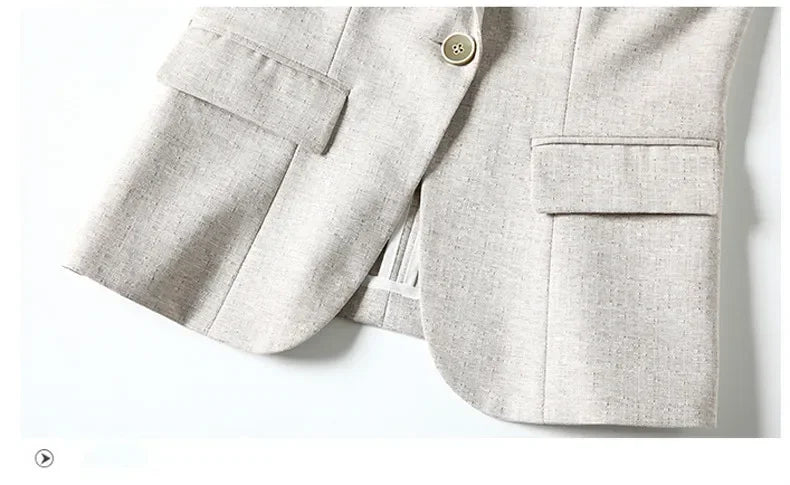 New Autumn Office Lady Solid Color Three Quarter Sleeve Blazer Women Casual One Button Formal Slim Fit Dress Suit Jacket Women