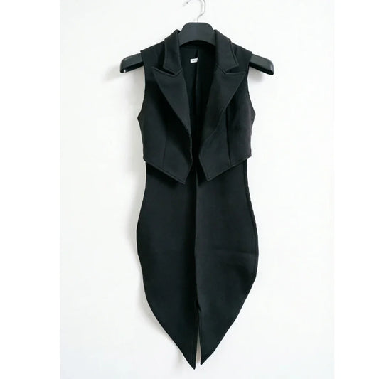 Swallow Tail Vest For Woman Nightclub Magician Stage Costume Festival Party Jazz Dance Sleeveless Tailcoat Waistcoat