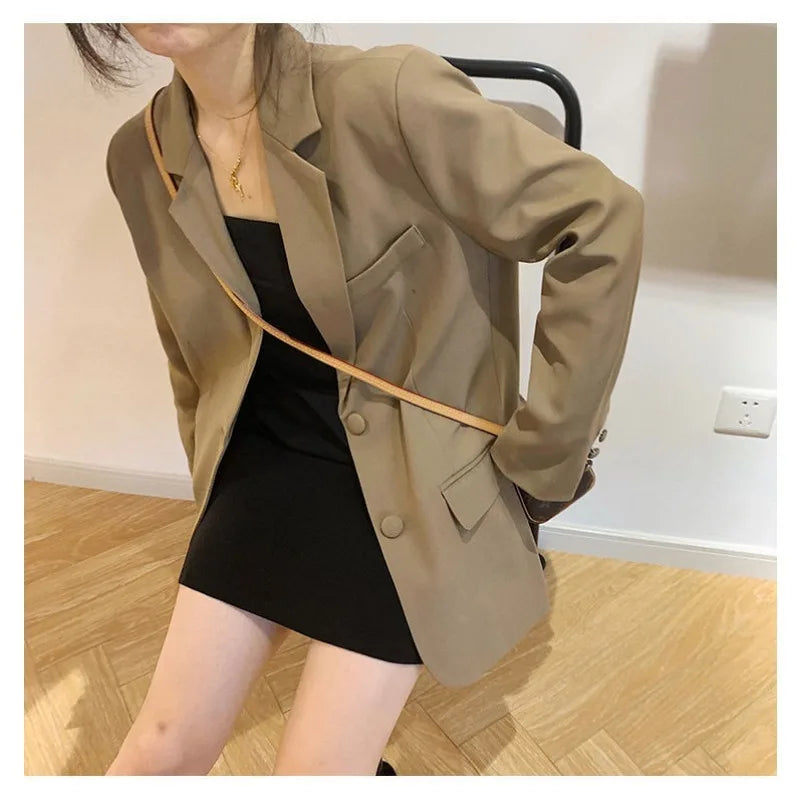 Autumn Luxury Blazer for Women 2024 Elegant Korean Women's Blazer Jacket Fashion Female Long Coats Splice Office Lady Clothes