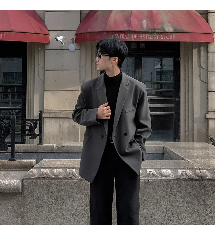 Blazers Men Casual Loose Suit Jackets Male Korean Leisure Daily Streetwear All-match Simple Suit-tops  blazer mascullino