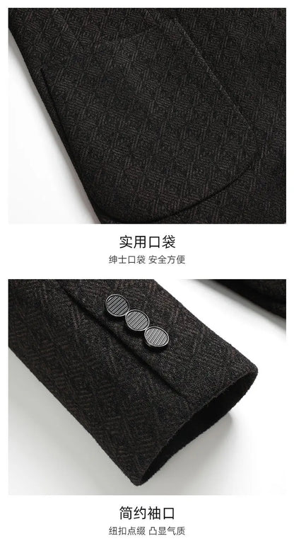 2026 Blazer's New Men's Fashion Business Outdoor Banquet Versatile Wedding Hosting Dress, Actor Gentleman Casual Scarf Blazer
